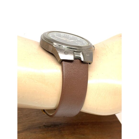 Timex Men's Watch Expedition Quartz Indiglo Gunmetal Brown Leather Strap 40mm - Picture 11 of 13